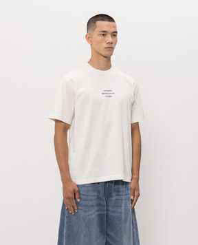 Vetements Ivory T-shirt with a print of the inscription MH27TR173Wm