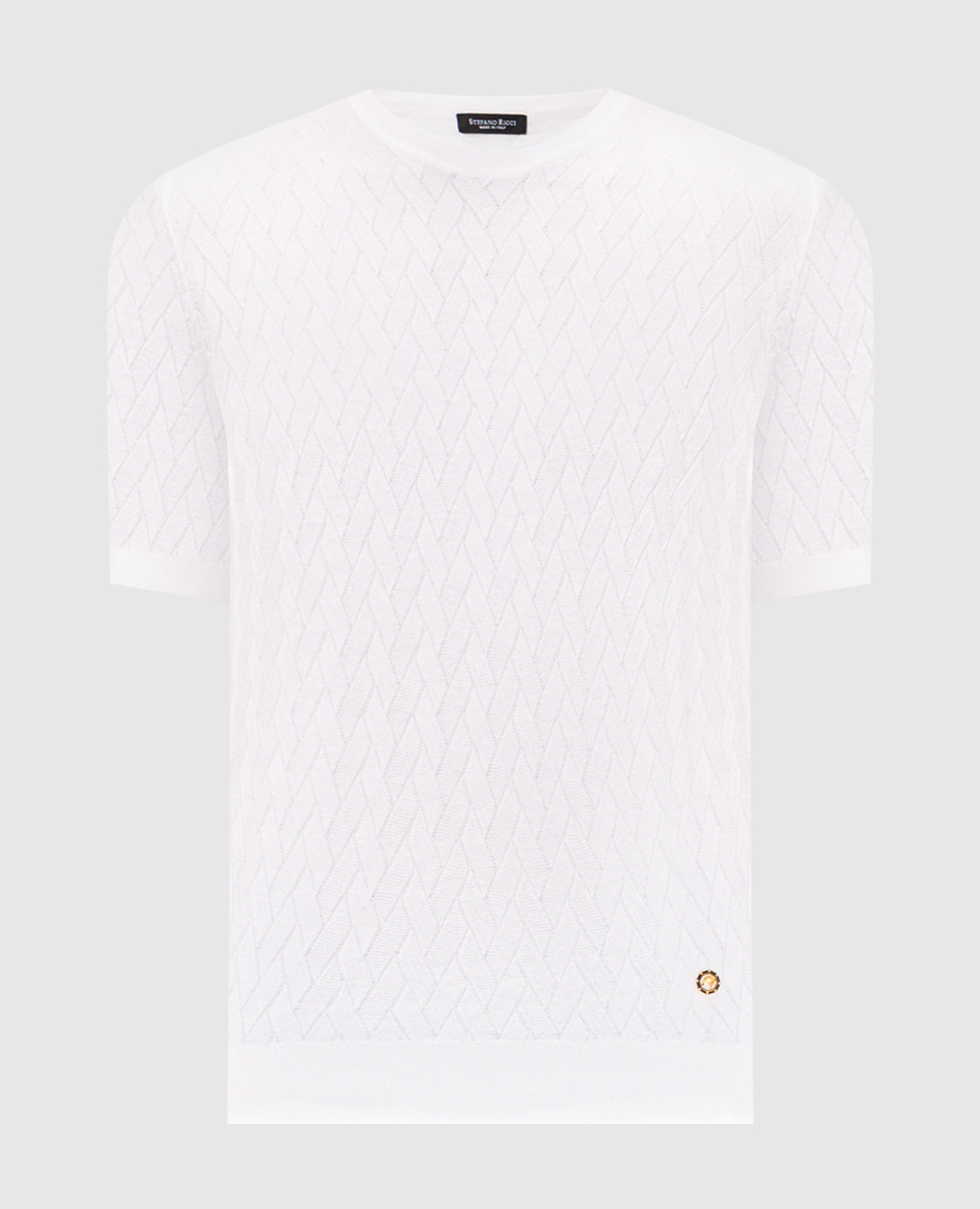 White T-shirt with patterned silk