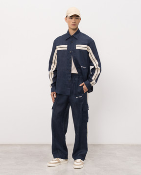 Palm Angels Blue linen cargo pants PMCF03CS26FAB001