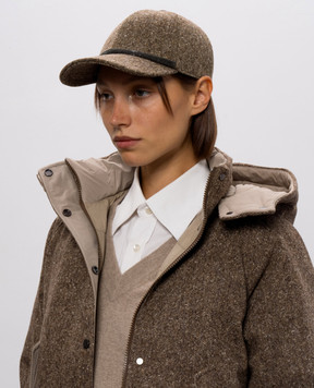 Brunello Cucinelli Brown cap with wool MCAP90218