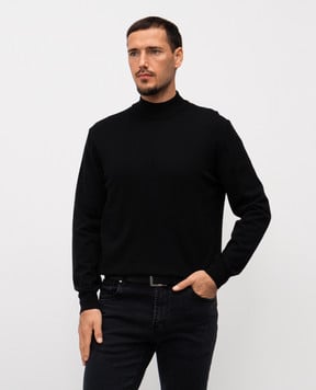 Cashmere&Whiskey Black merino wool sweater 97397