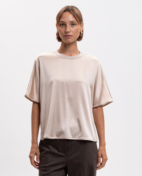 Peserico Beige silk blouse A06865B2372