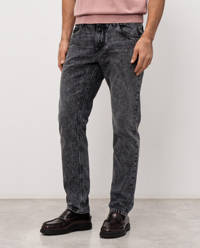 Dolce&Gabbana Grey jeans with logo patch GYJCCDG8ON5