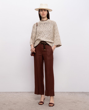 Brunello Cucinelli Beige sweater with silk and linen MEA371100