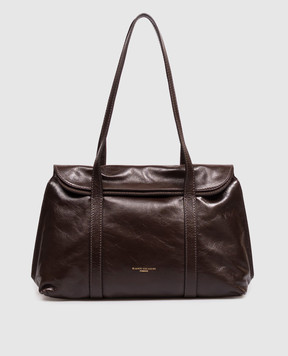 Gianni Chiarini Marghe brown glossy leather tote bag BS11981RALPHCM