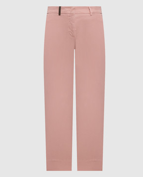 Peserico Pink pants with brand patch A04718T2302481