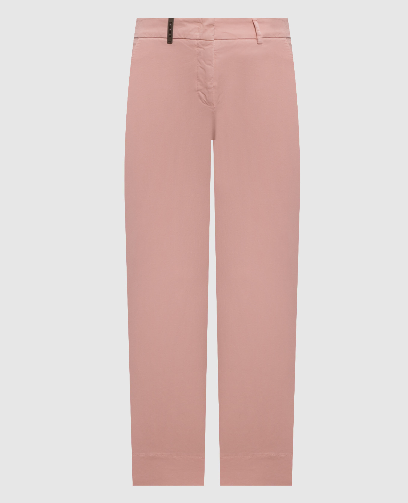Pink pants with brand patch