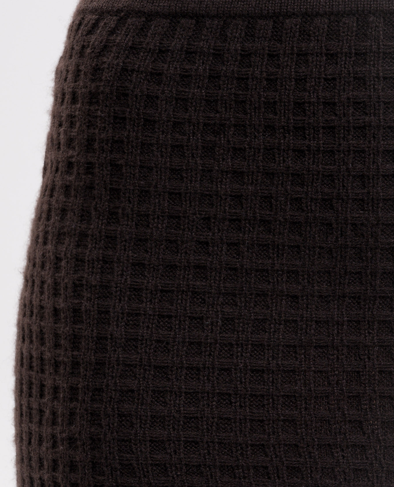 Brown mini skirt with textured pattern Allude 5
