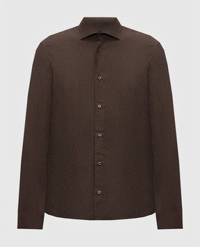 MooRER Brown SORRENTO linen shirt SORRENTOGLX