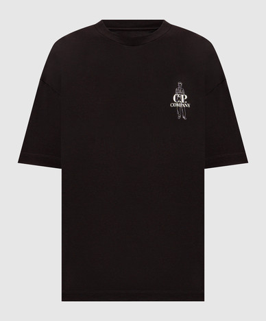 Schwarzes T-Shirt mit Aufdruck