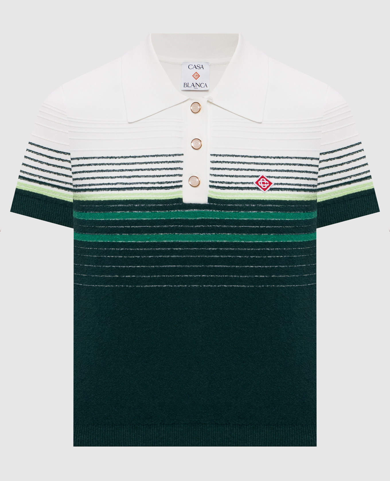 White striped polo shirt