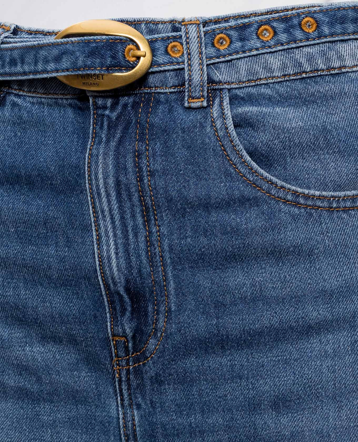 Blue jeans with a belt Twinset 5