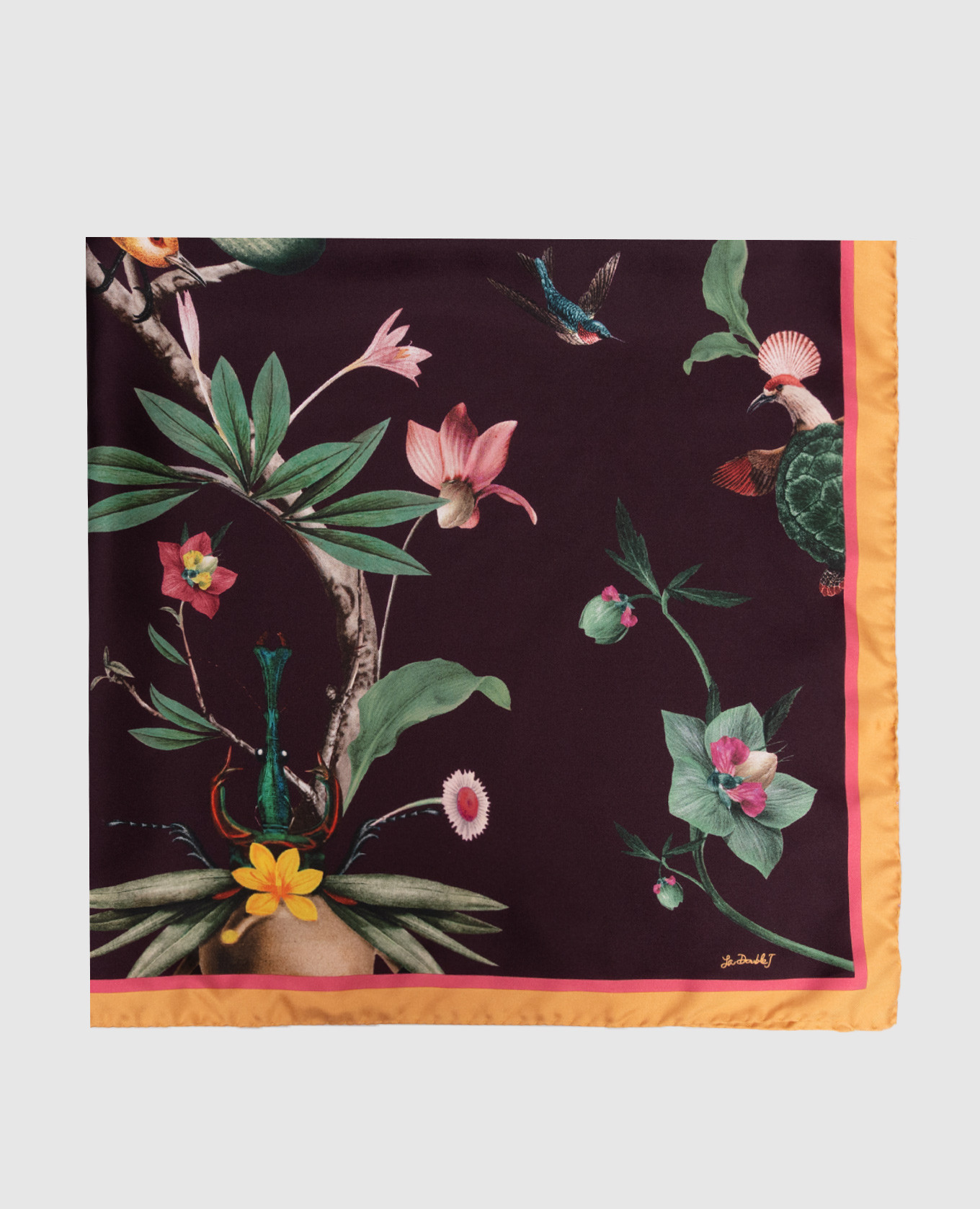 

Burgundy silk scarf La DoubleJ