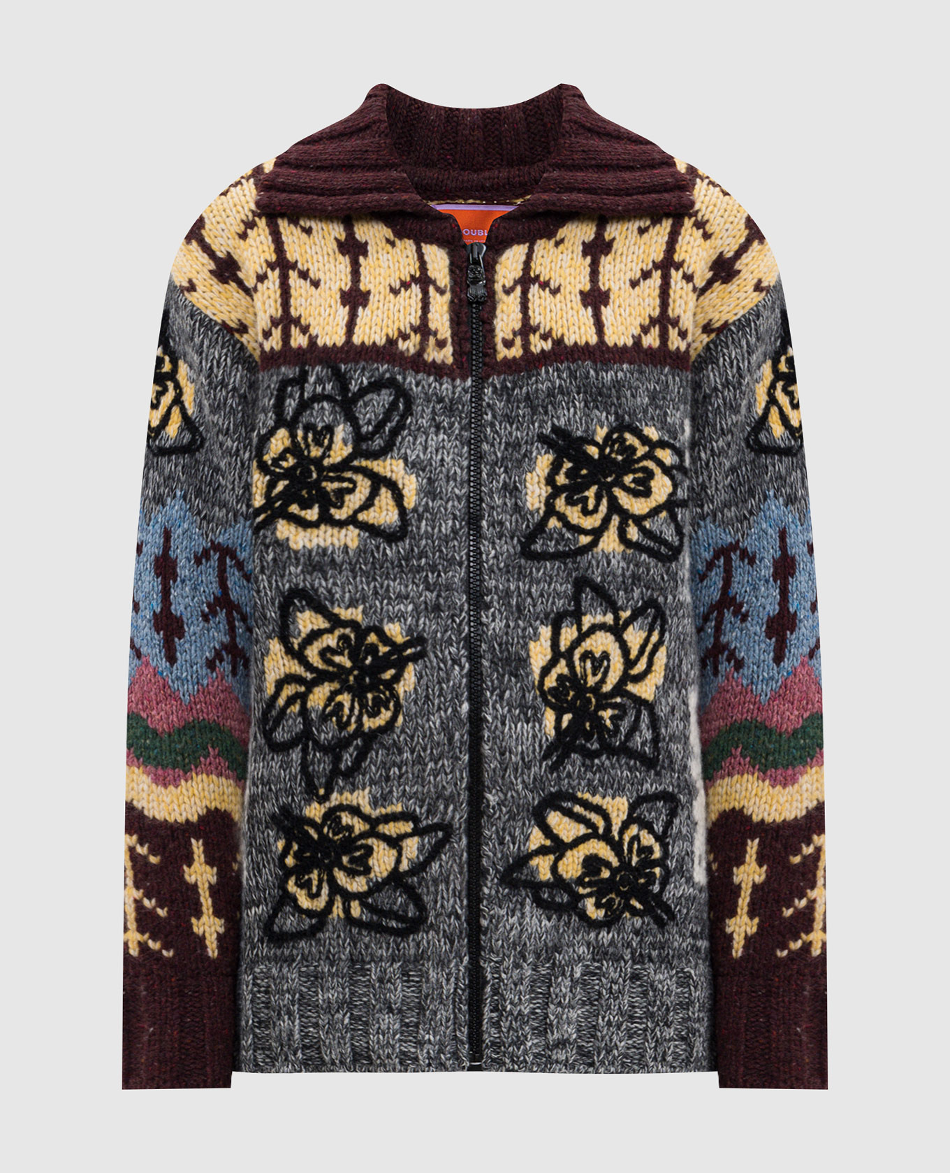 

Grey Chalet cardigan with wool La DoubleJ