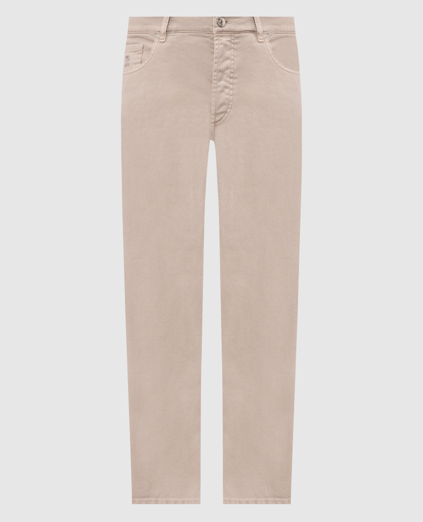 Grey jeans with emblem
