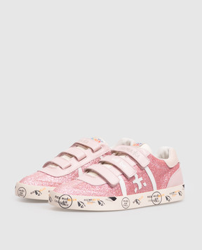 Premiata Andy children's pink sneakers with glitter 242094023640