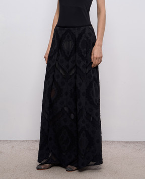 Agnona Black woven pattern maxi skirt TG1111XJ2001