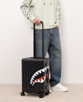 Sprayground SHARKS IN PARIS children's black suitcase with print 910CL317NSZ