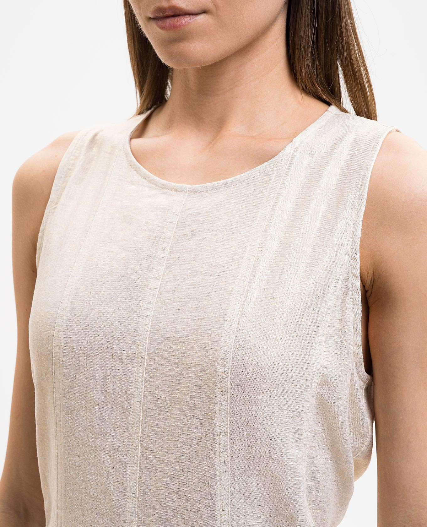 

Beige midi dress with linen Ballantyne