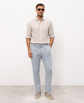 Florentino Blue linen pants 126575613724
