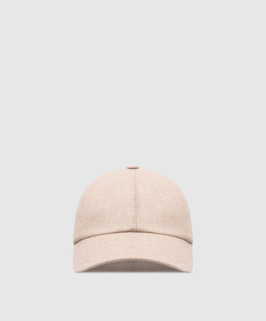 Beige wool and cashmere cap