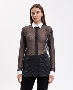 Tom Ford Black printed silk blouse CA3356FAP267