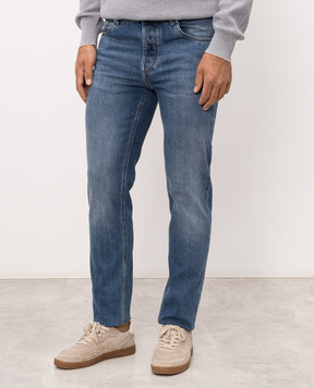 Brunello Cucinelli Blue jeans with embroidered logo M283PD3210