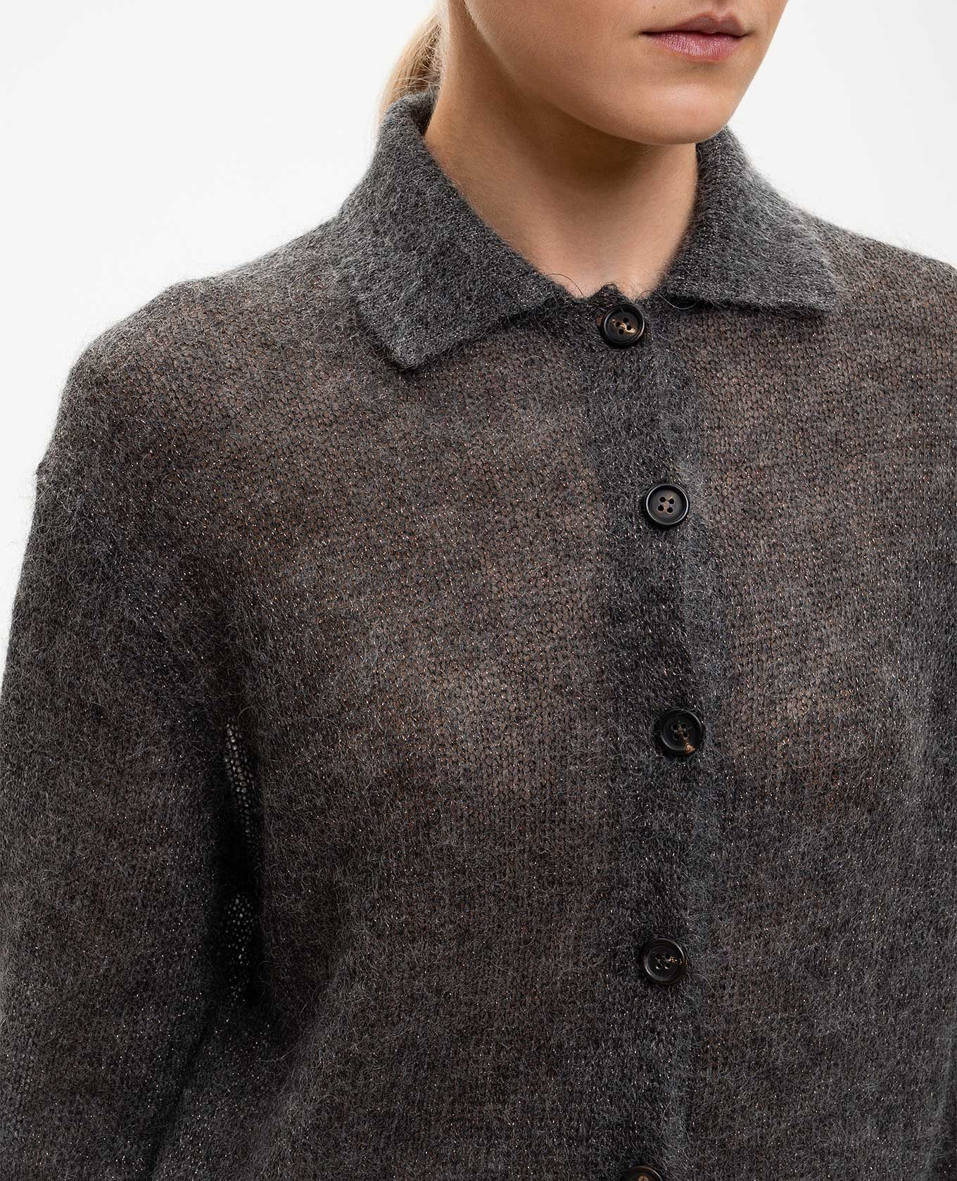 

Gray wool cardigan with lurex Brunello Cucinelli, Grey