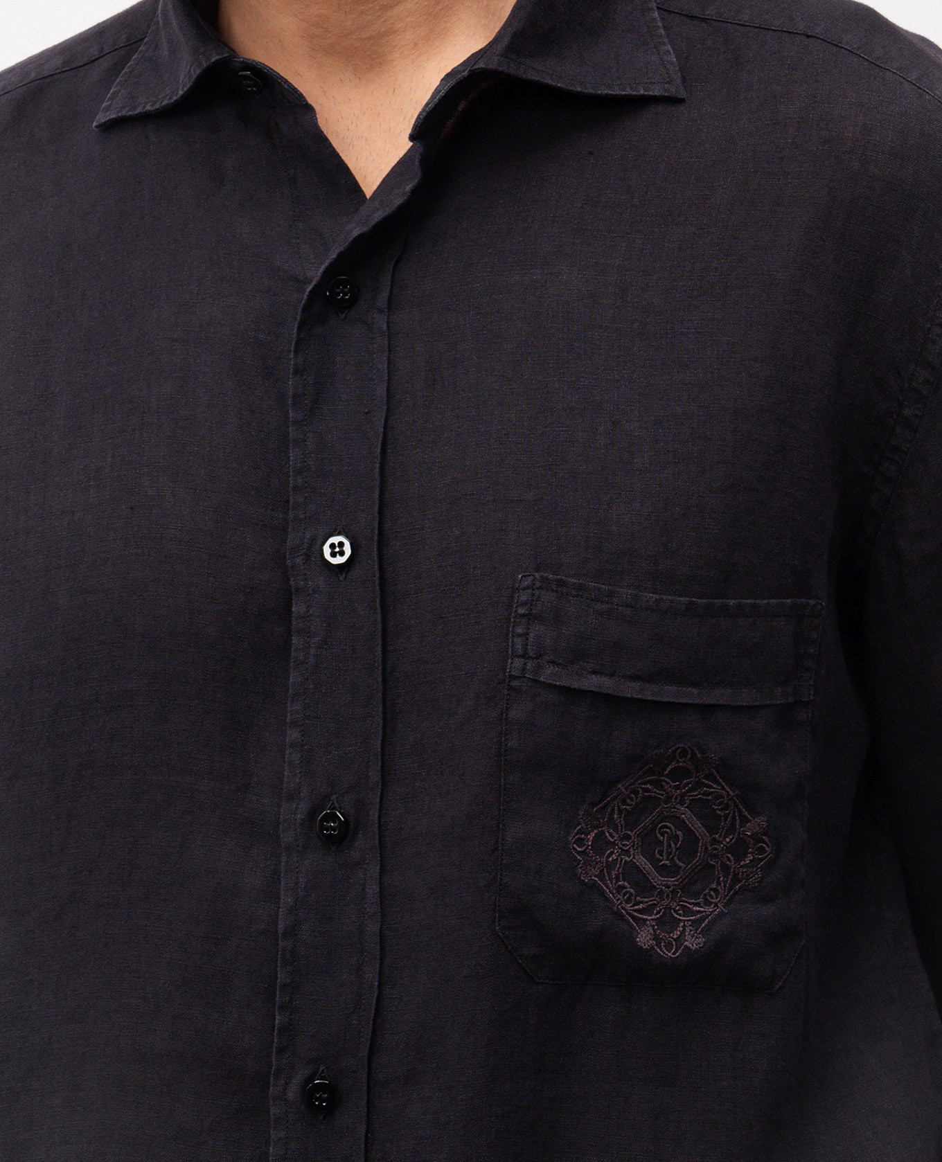 Black linen shirt Stefano Ricci 5