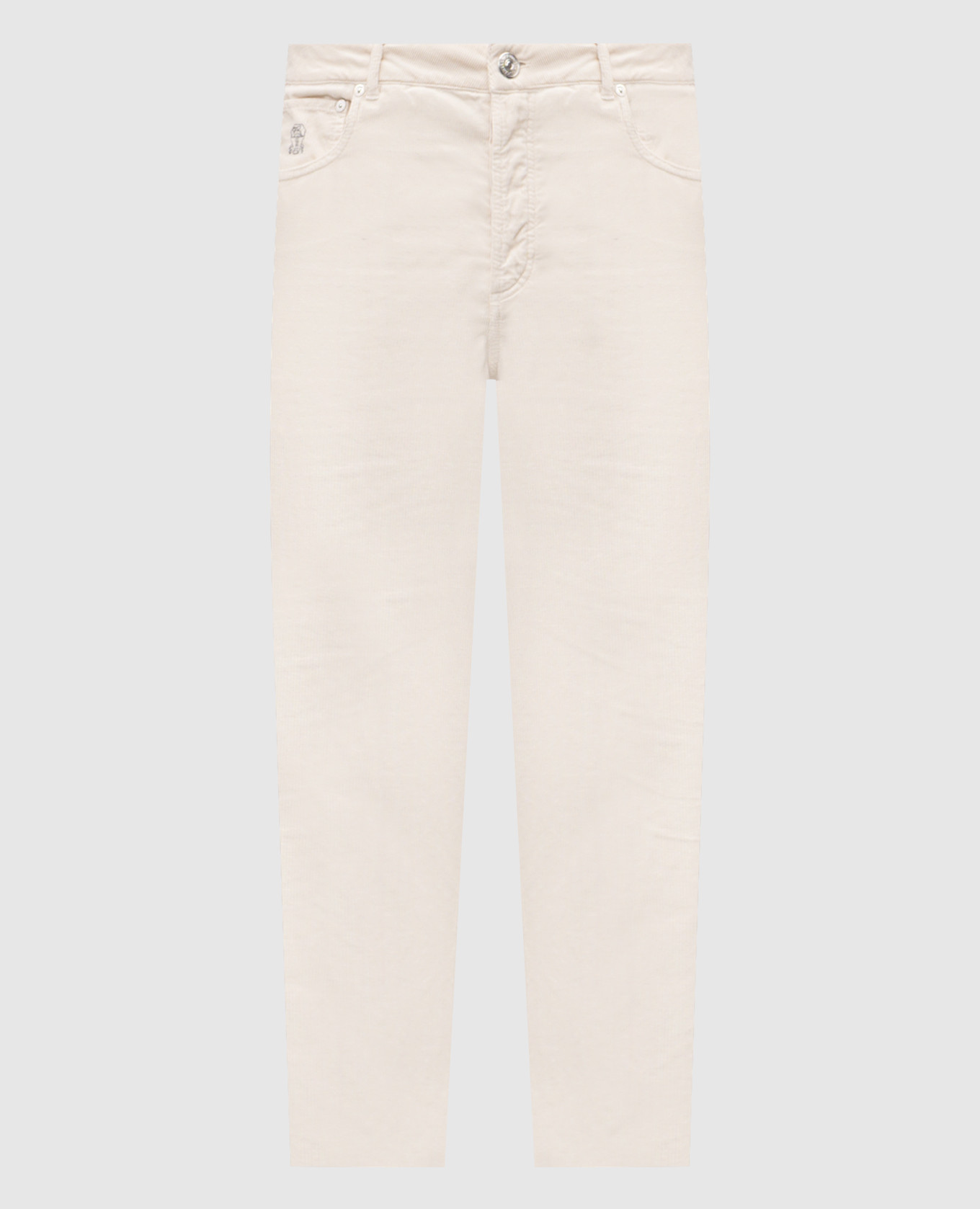 

Beige corduroy pants with logo patch Brunello Cucinelli