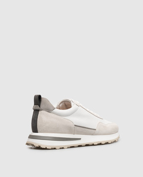 Pini Parma Grey nubuck sneakers with logo patch RUNNERSTONE