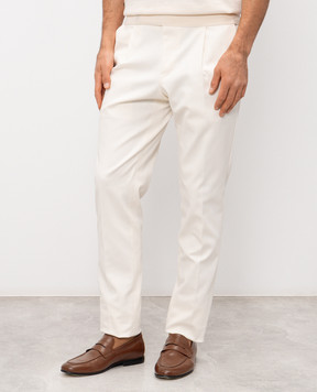 Pini Parma Ivory cotton pants TRSCOBCO