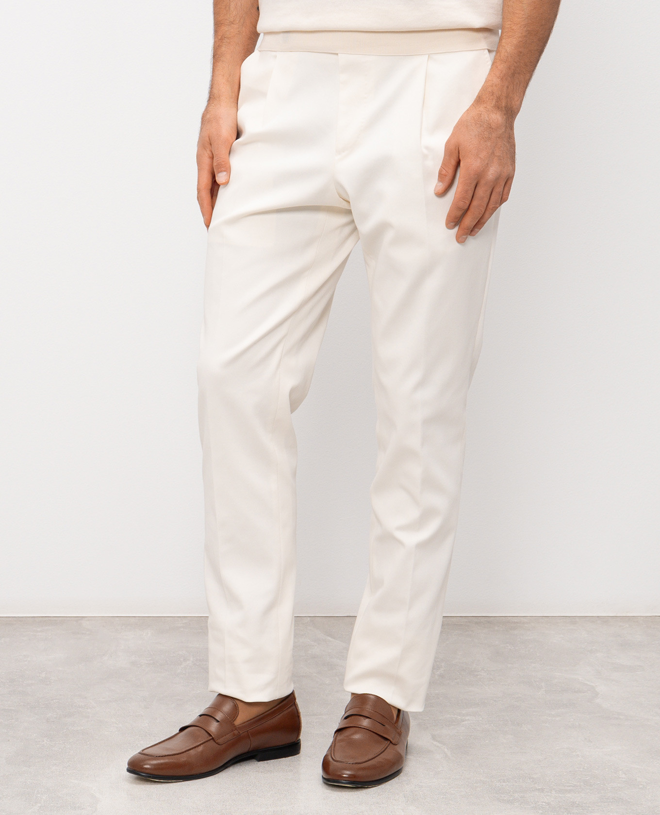 Ivory cotton pants Pini Parma 3