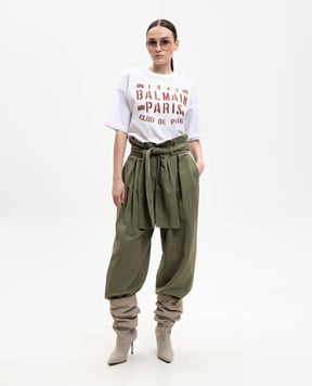 Balmain Green linen pants GF0PQ285CG64