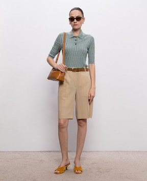 Fabiana Filippi Turquoise cashmere and silk polo MAD216F009N907