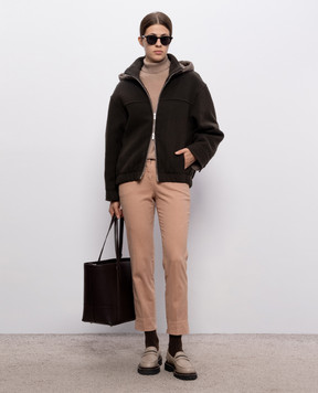 Peserico Brown wool golf with lurex A99838F1409771