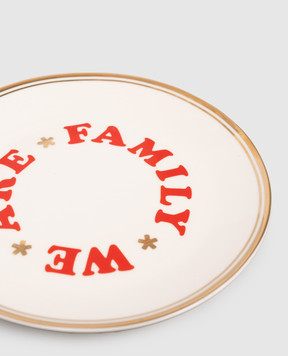 Bitossi Home White porcelain bread plate We Are Family FTB00266