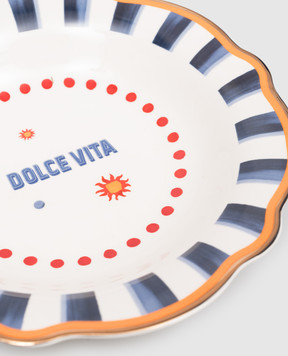 Baci Milano Dolce Vita white porcelain soup plate PLA2DOL01