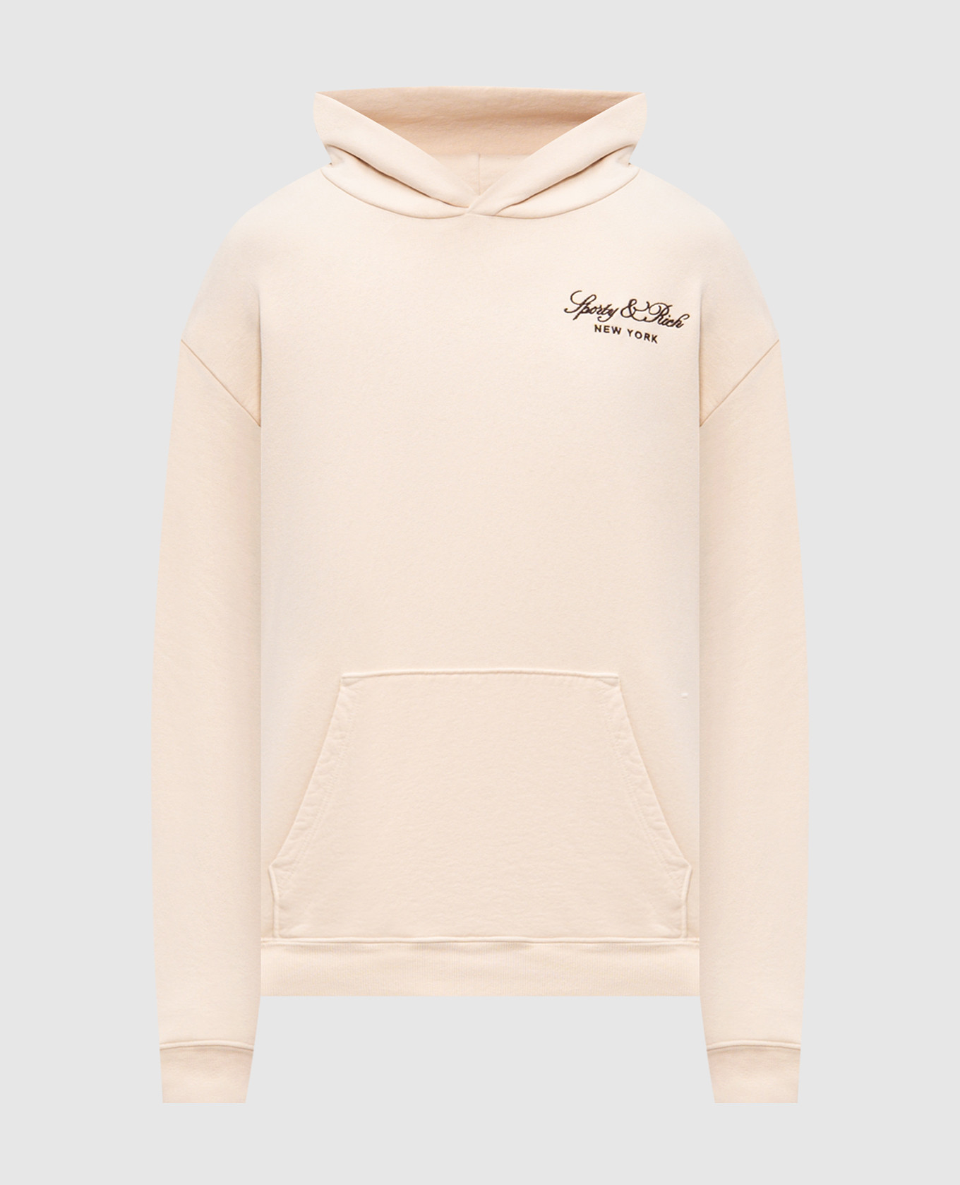 

Beige hoodie with logo embroidery Sporty & Rich