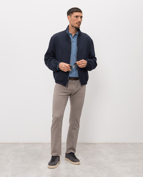 Canali Grey jeans with logo patch PD0163791729