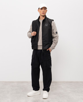 C.P. Company Metropolis Black vest with logo print LVE027A110400A