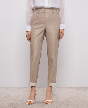 Peserico Beige pants with lurex A0468000591