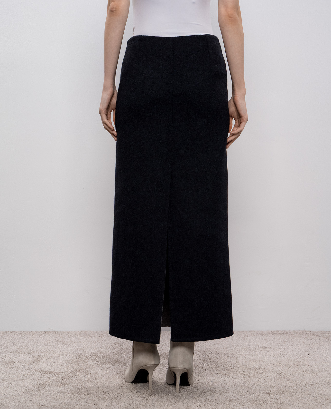 Gray wool midi skirt Brunello Cucinelli 4