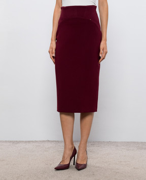 Nissa Burgundy pencil skirt F1366