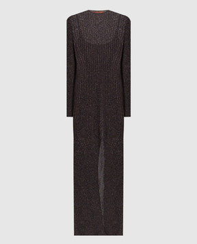 Missoni Brown ribbed midi dress DS26WG0YBK01JE