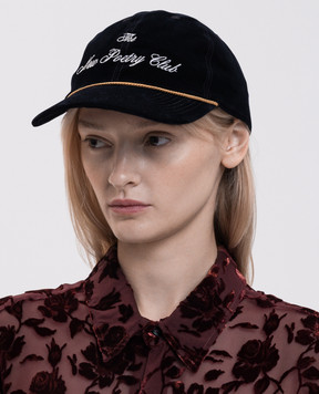Ann Demeulemeester Tem blue velvet cap B0014652FA773