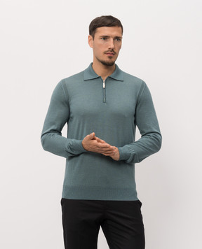 Stefano Ricci Green cashmere and silk polo shirt K606125P30F26302
