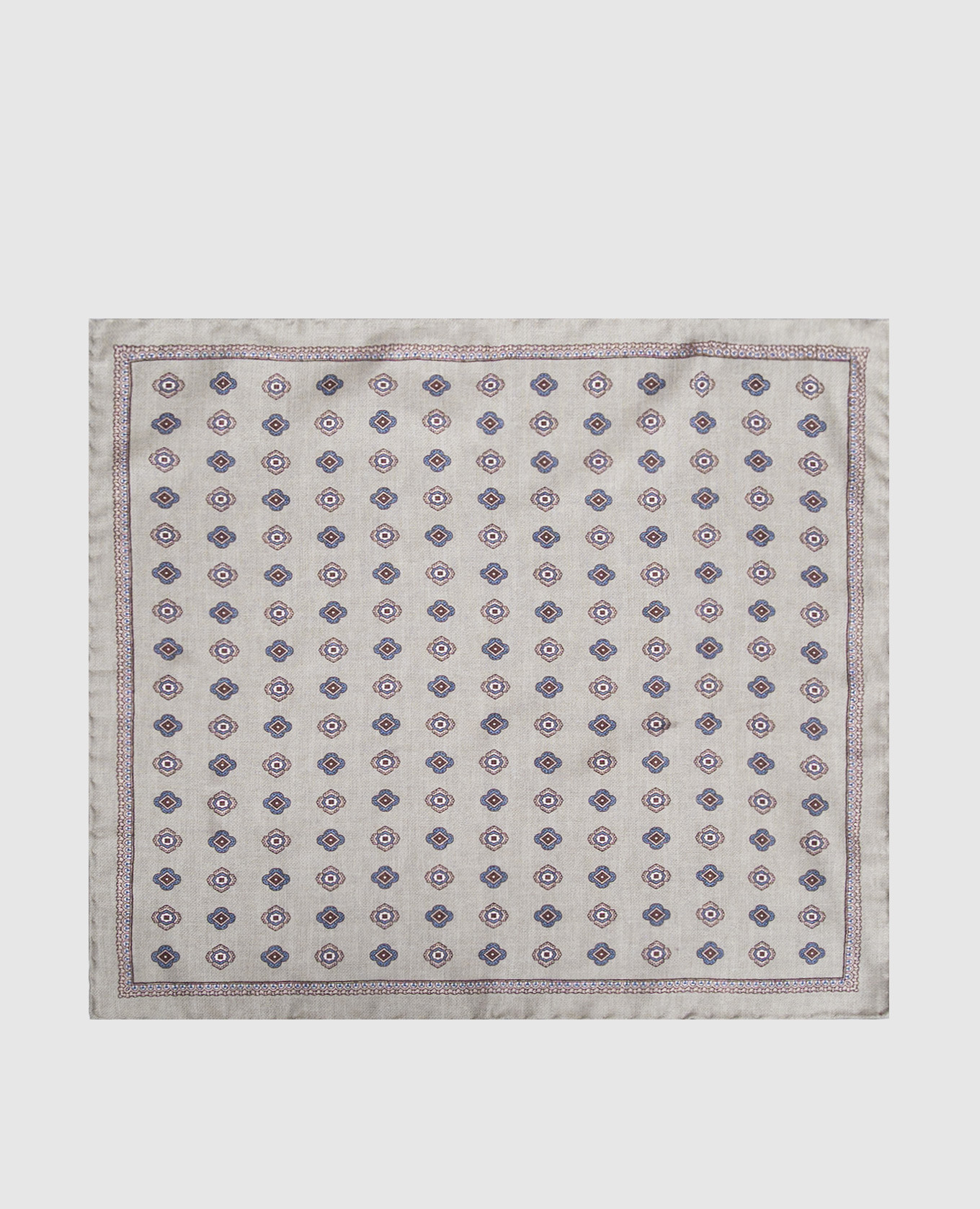 Green double-sided printed silk pachet scarf