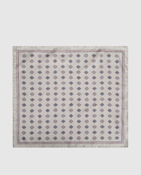 Brunello Cucinelli Green double-sided printed silk pachet scarf MI8950091