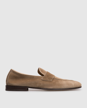 Brunello Cucinelli Beige suede loafers Soft MZUCAHG730